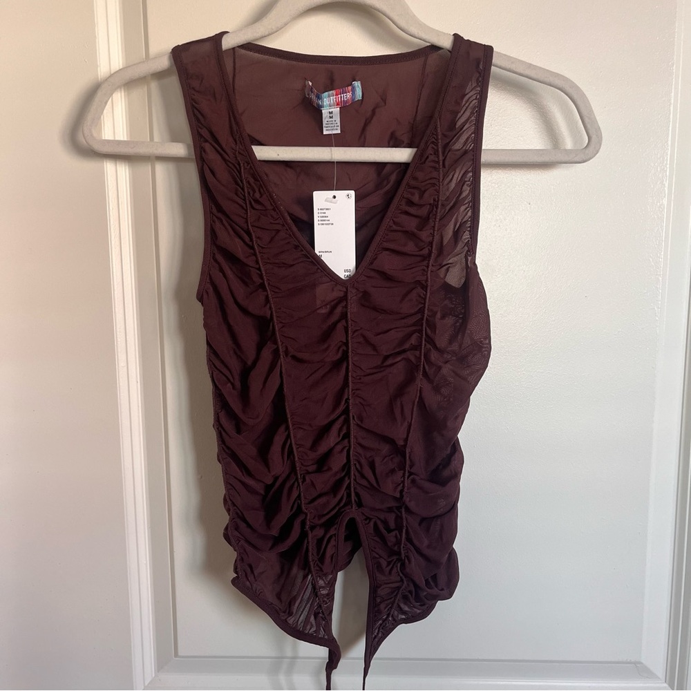 Urban Outfitters Ruched Mesh Top